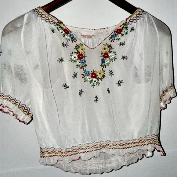 Vintage Hungarian Hand Embroidered Top | Penny Lane 1930’s boho flower child XS - Picture 16 of 16